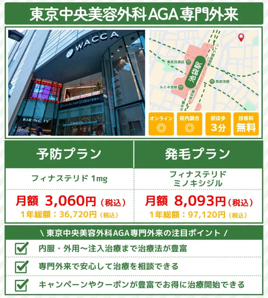 AGA治療_池袋_東京中央美容外科AGA専門外来